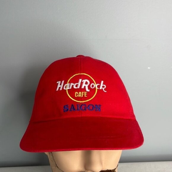 HARD ROCK CAFE Saigon 6 Panel Cap Red Hat Embroidered Adjustable O/S - Picture 7 of 7
